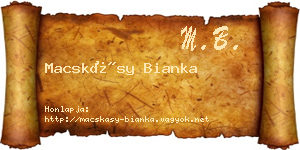 Macskásy Bianka névjegykártya