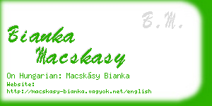bianka macskasy business card