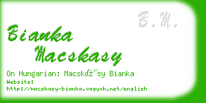 bianka macskasy business card